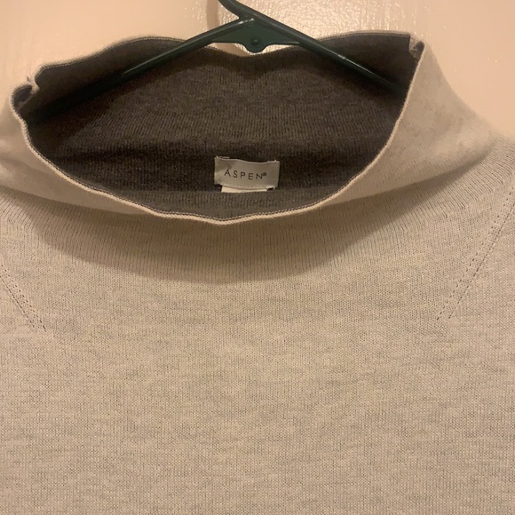 ANTHROPOLOGIE ASPEN HEATHER GRAY OVERSIZED SWEATER MOCK TURTLENECK WARM SZ L - Picture 9 of 12